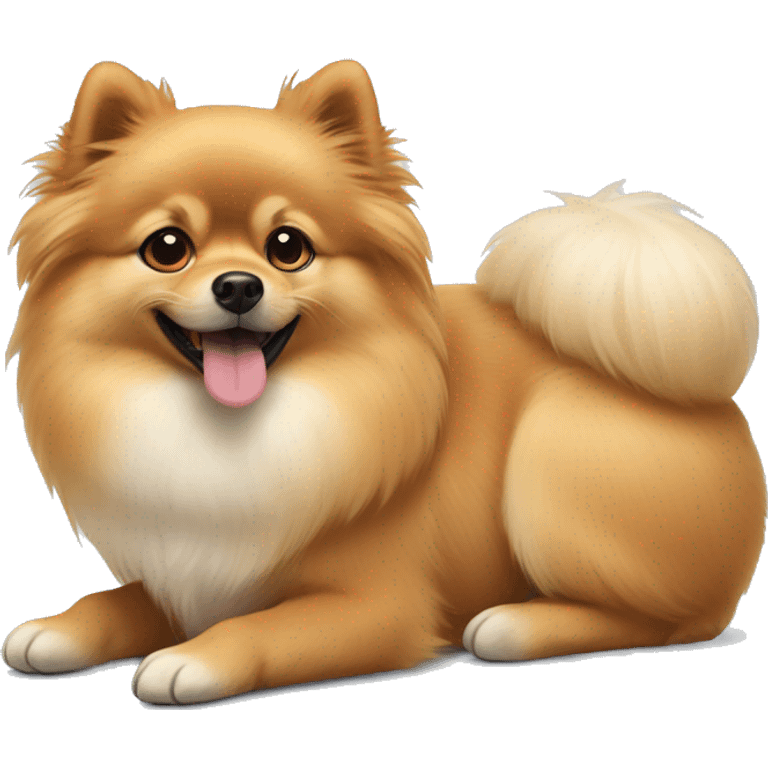 lying down pomeranian-spitz mix  emoji