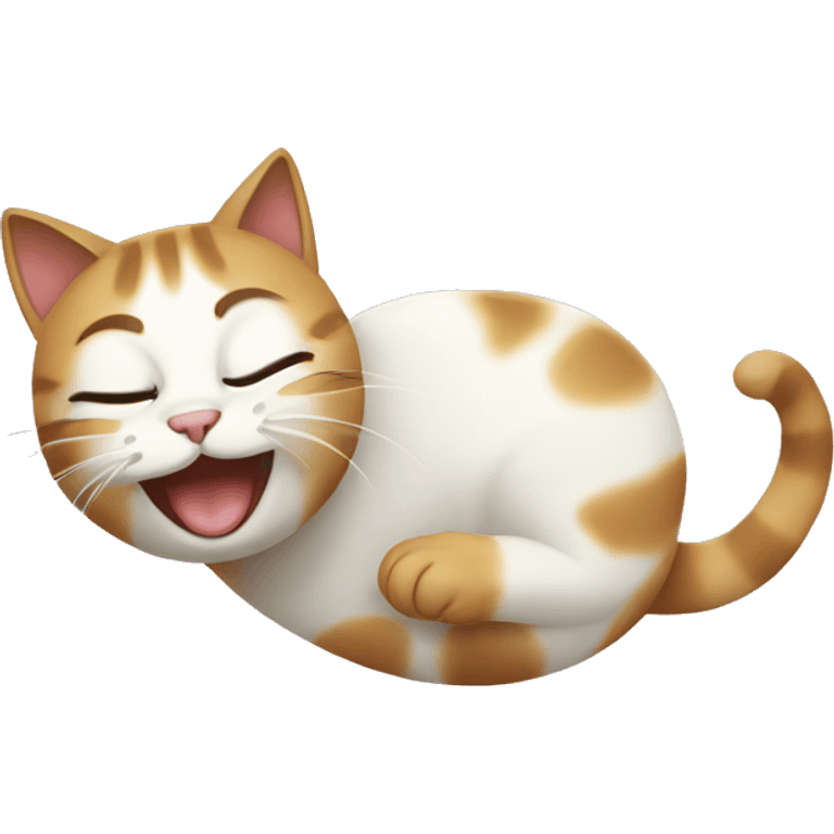 Cat rolling and laughing her as out emoji