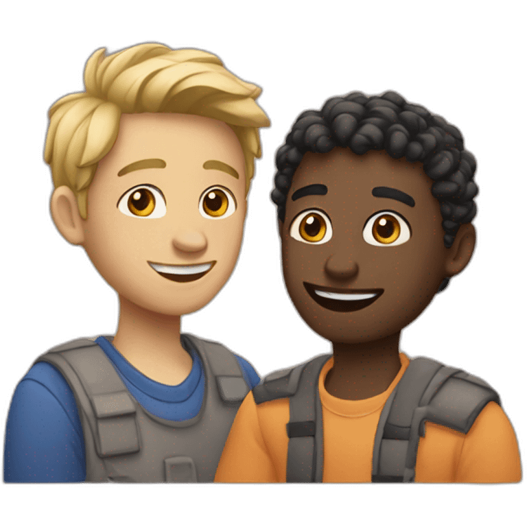 Two friends on fair colour  emoji