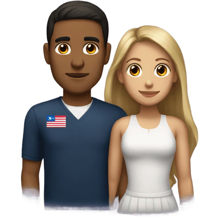 Puerto rican beard short brown hair  and blond long hair girl couple emoji