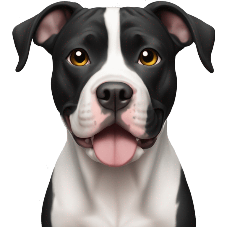 Black and white American pit bull emoji