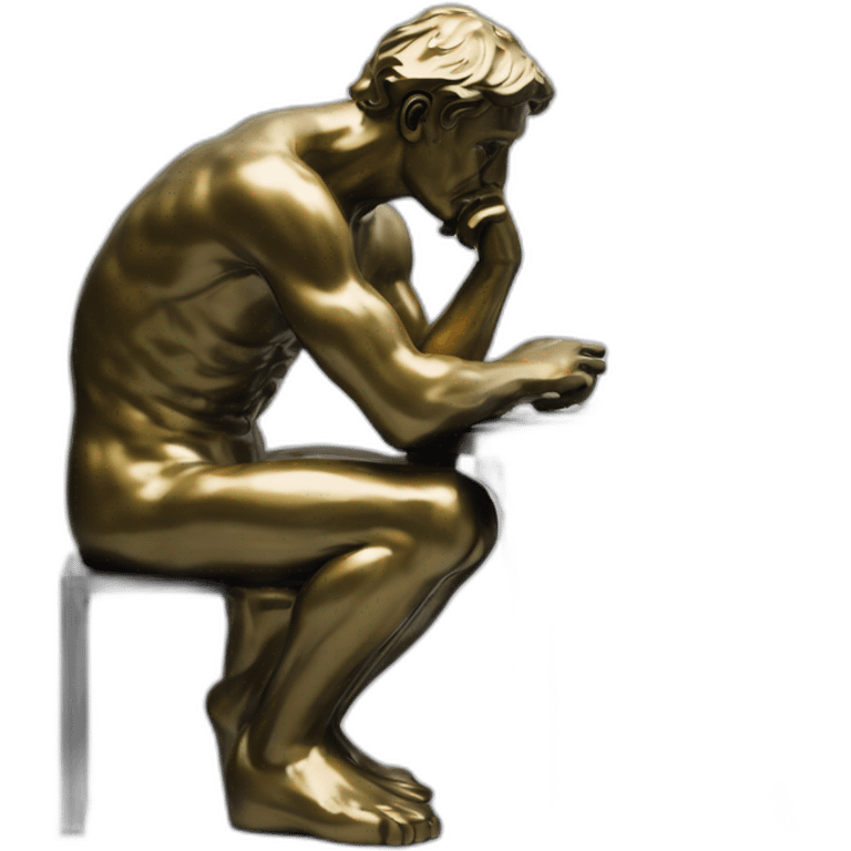 Rodin’s thinker at a laptop emoji