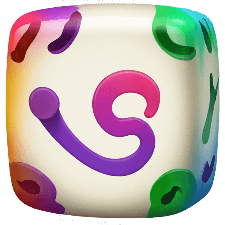 Colorful musical note on single dice emoji