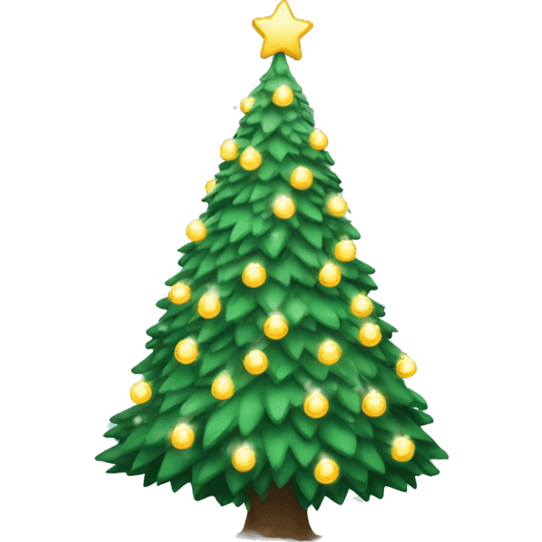 Big Christmas tree with lights and snow emoji