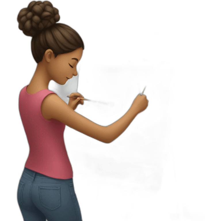 Girl painting emoji