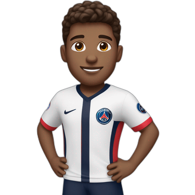 boy with brown hair a nice haircut AirPods and a psg jersey emoji