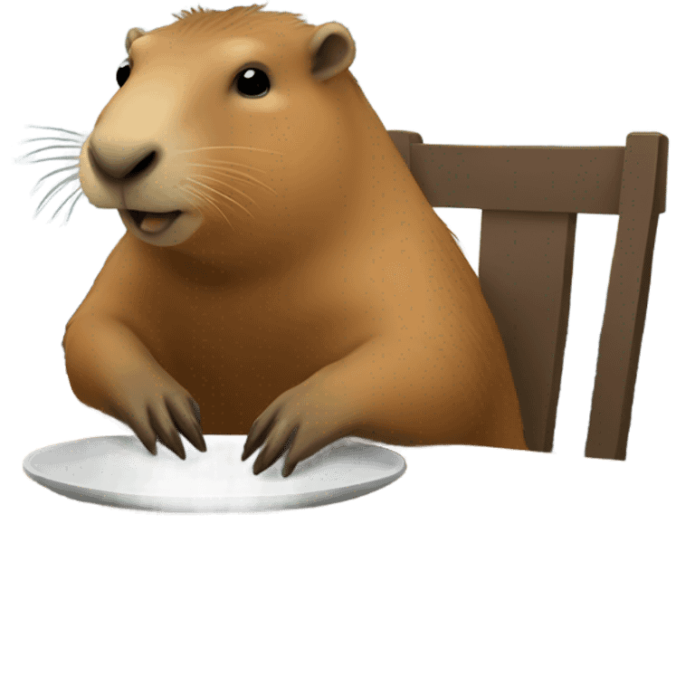 Cabybara sitting at the table emoji