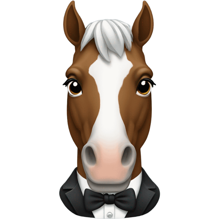 Horse wearing a tuxedo emoji