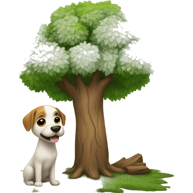 Dog with tree emoji