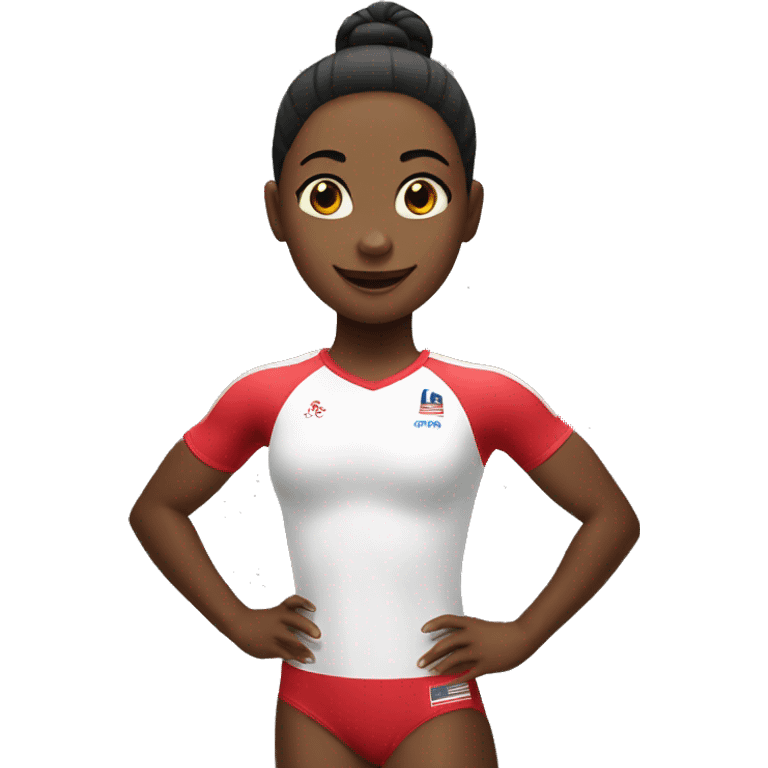 a female gymnast introducing the first place podium emoji