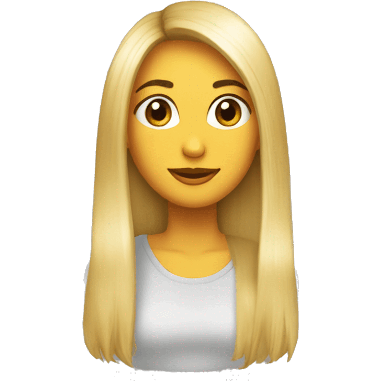 chica pelo larga alta delgada morena flequillo emoji