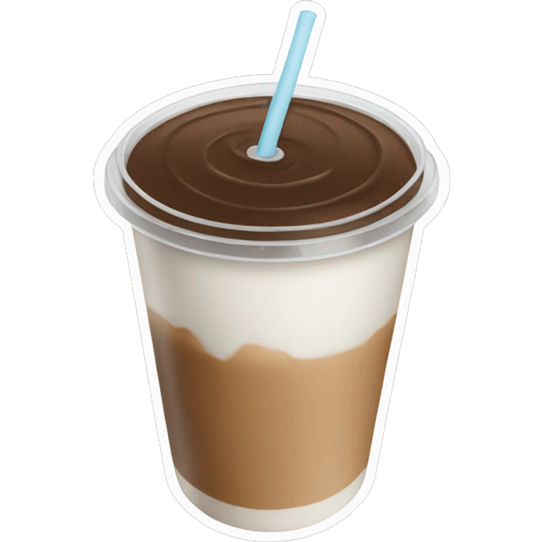 Iced coffee cup flat lid no whip cream emoji