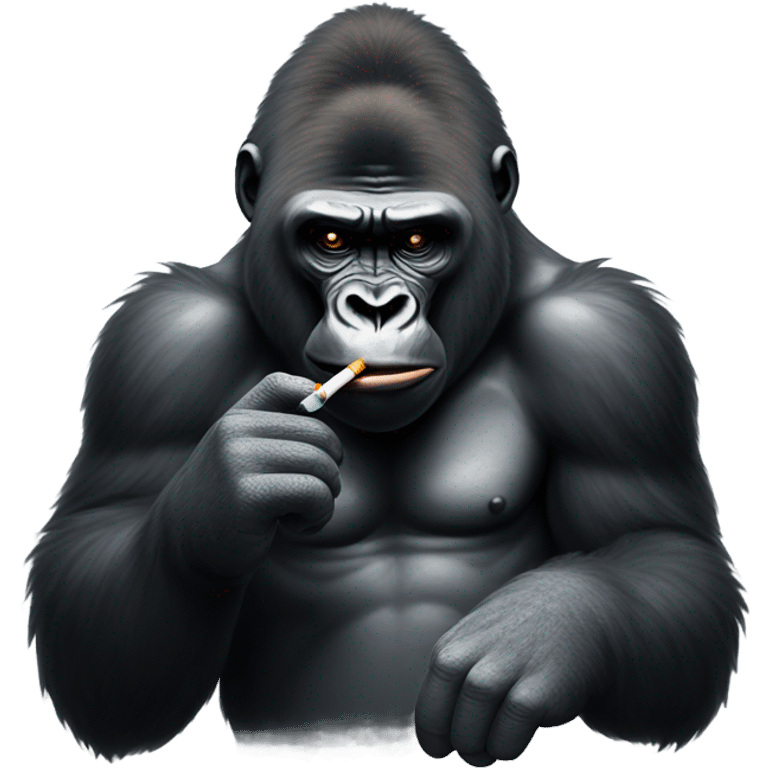 Gorilla smoking  emoji