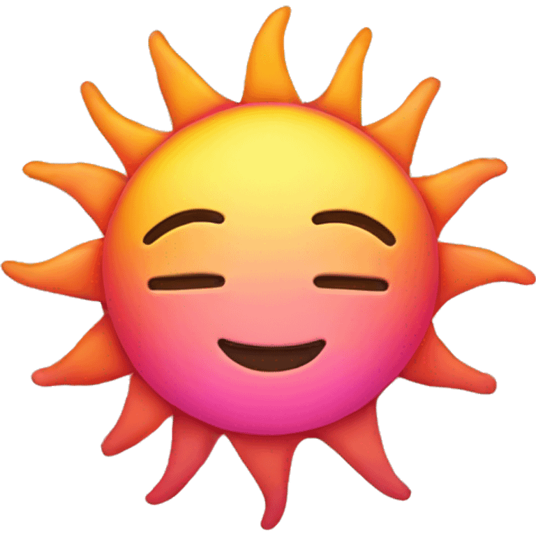 a sun that is halfway set, pink and orange, just the sun emoji