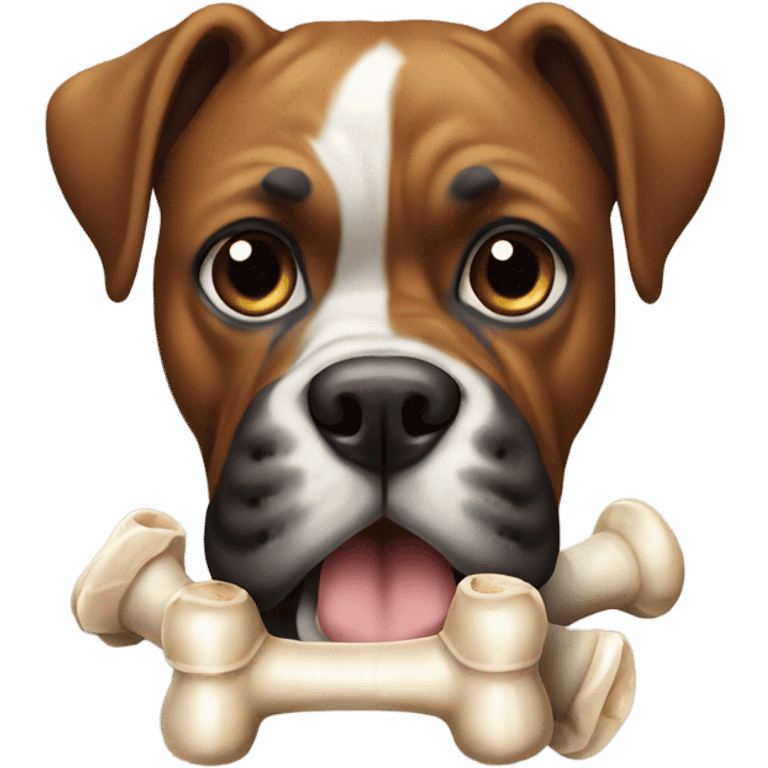  Boxer dog with bone emoji