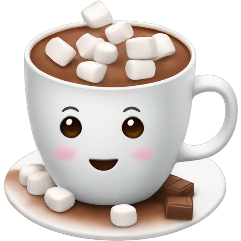 Hot chocolate with marshmallows  emoji