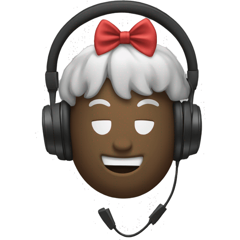 Headphones with bow emoji