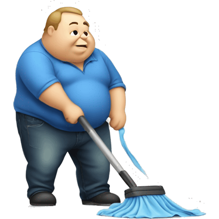 Fat man cleaning emoji