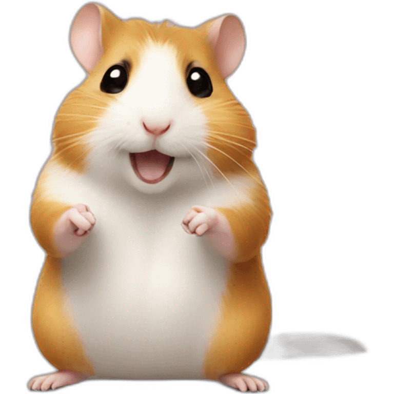 hamster makes a peace sign emoji