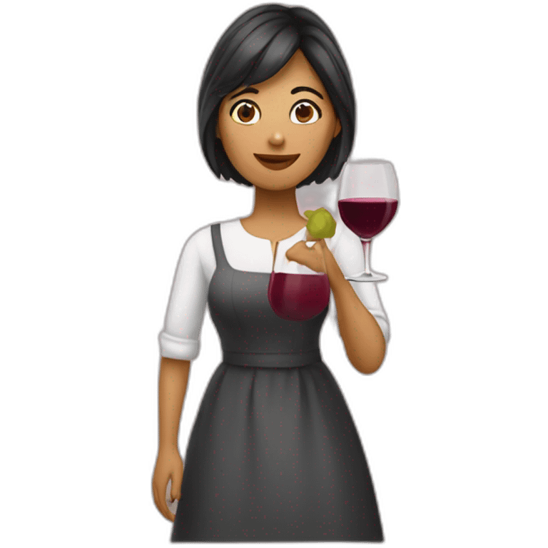 Mujer alta tomando vino  emoji