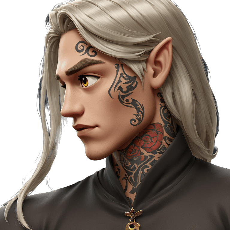 elf boy with tattoos emoji