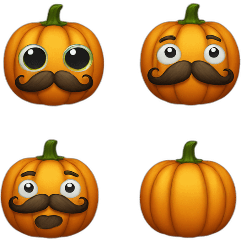 pumpkin mustache italian emoji