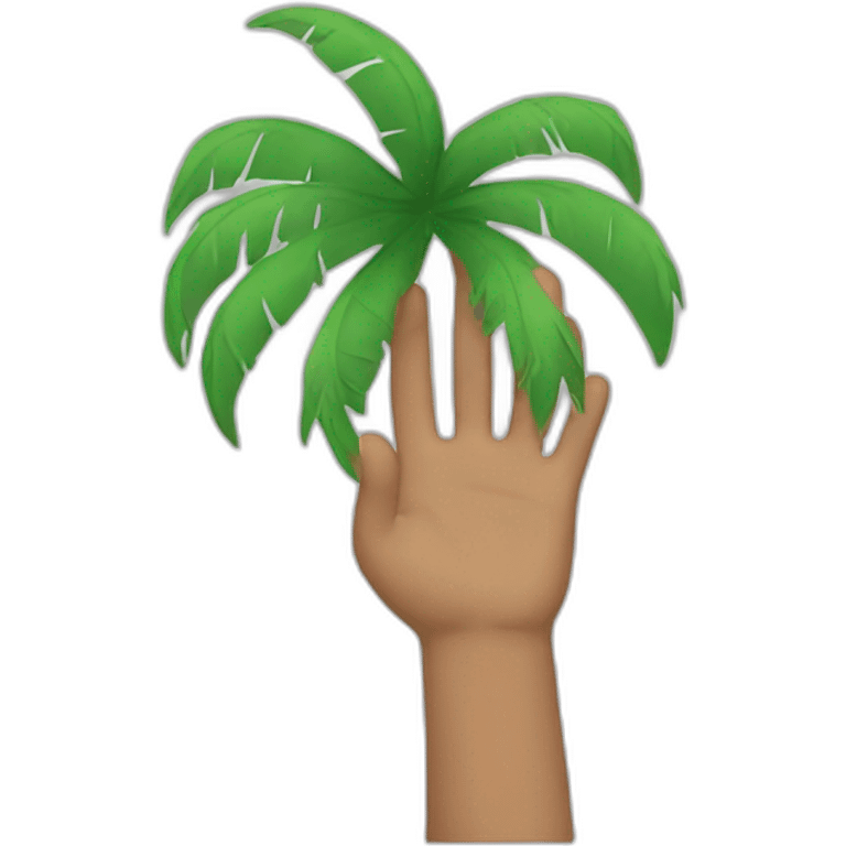 person with a palm instead of a face emoji