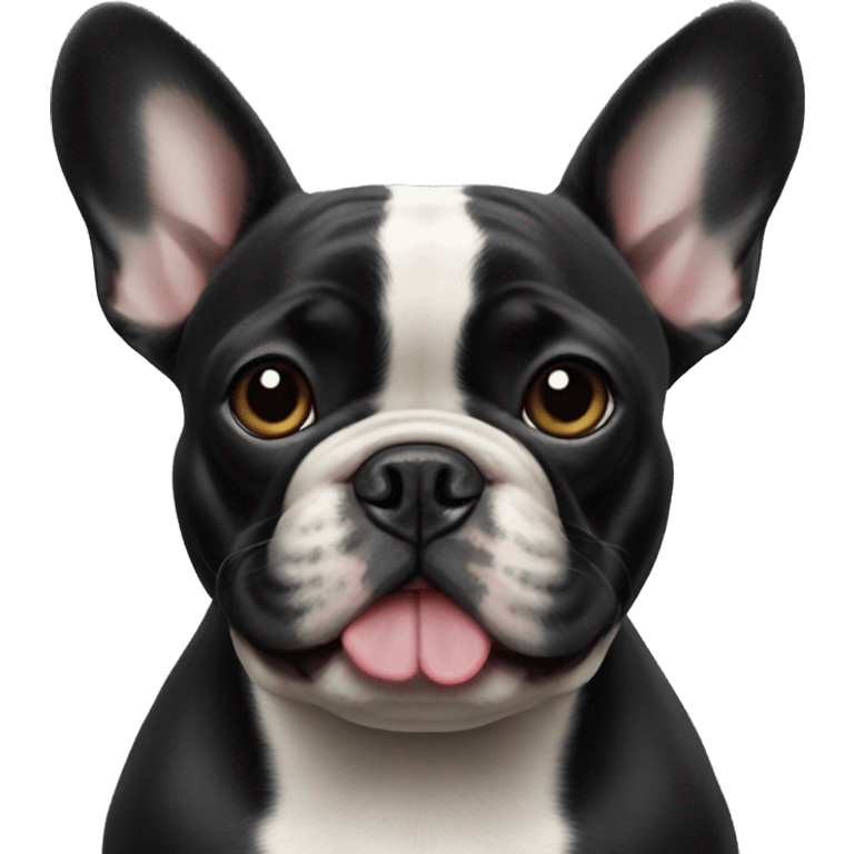 Black French bulldog realistic emoji