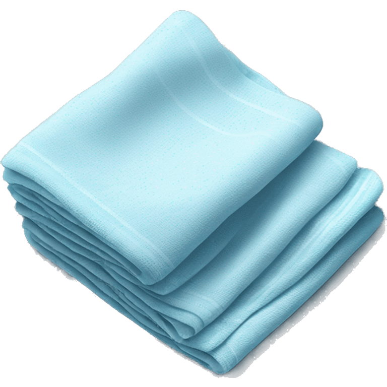 Realistic folded light blue dish towel emoji