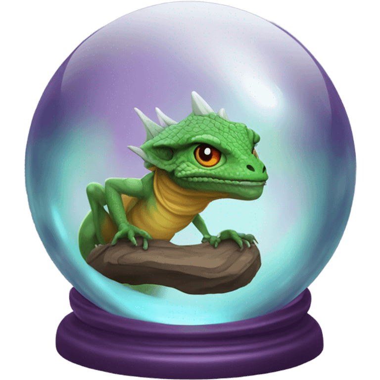 wizard lizard looking in a crystal ball emoji