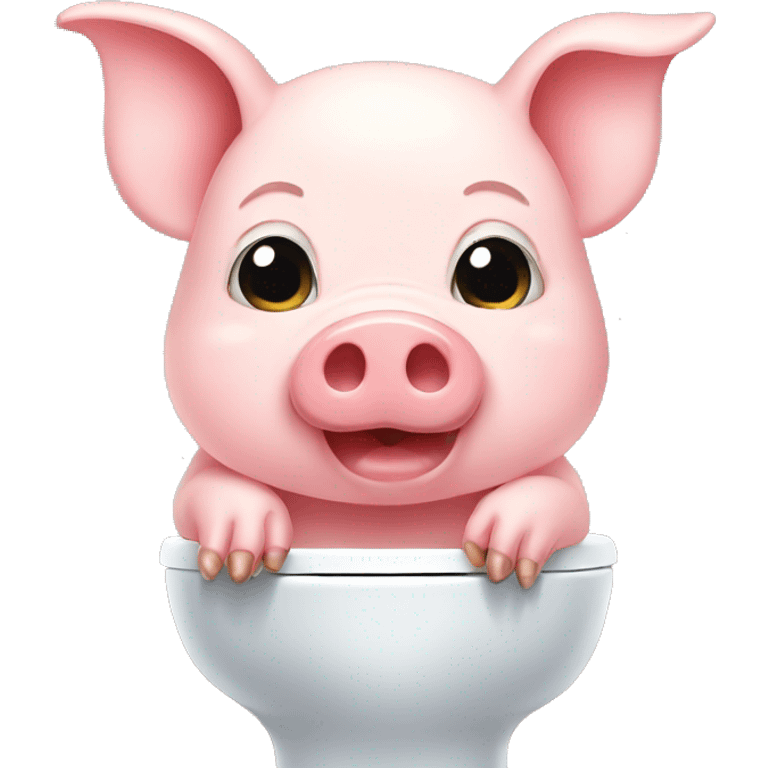 Cute Pig at toilet emoji