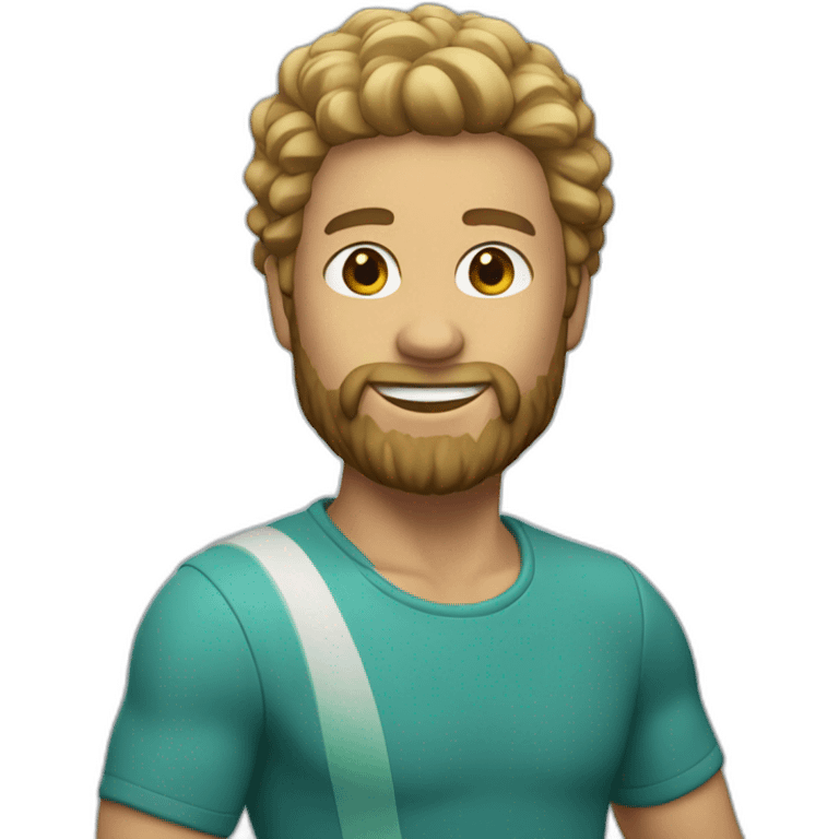 memoji with surfer hair and a little beard emoji