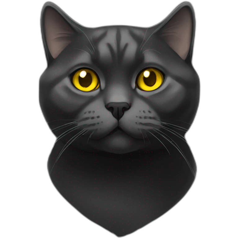 british shorthair cat in the Color black smoke with yellow eyes emoji