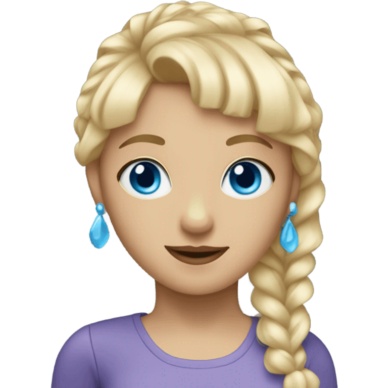 Girl with blue eyes and blonde hair with a fringe  emoji