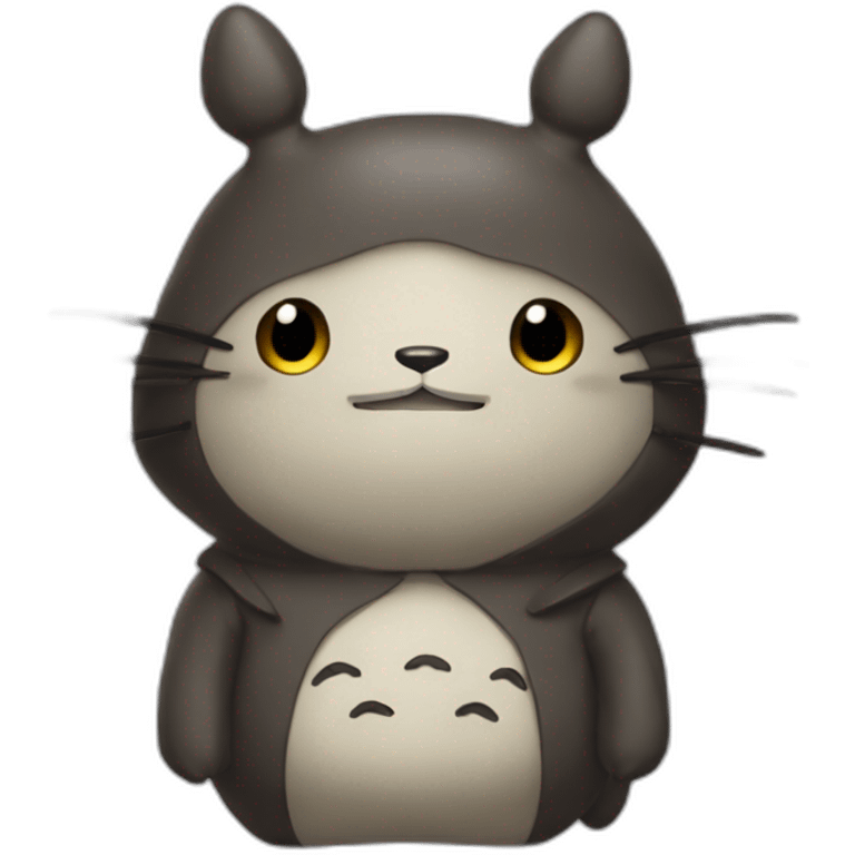 Brune dans un costume de Totoro emoji