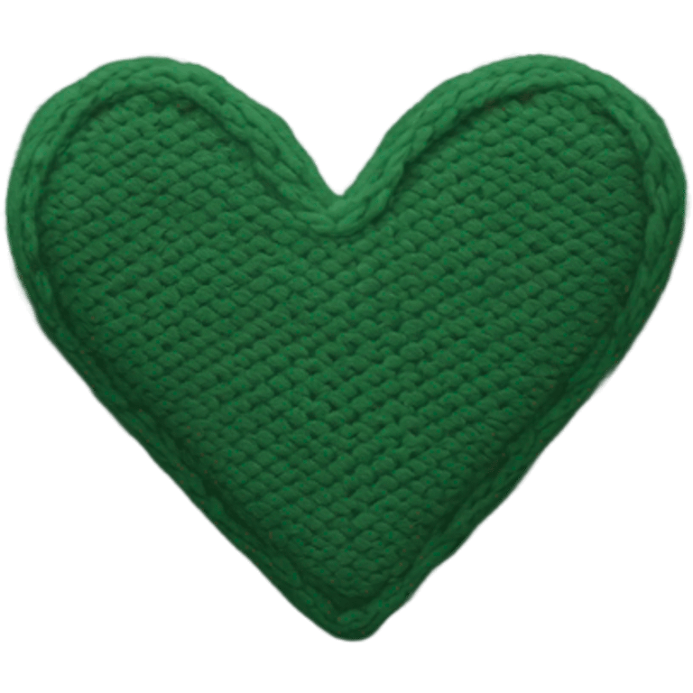 Knitted pattern in the shape of a heart and color is dark green emoji