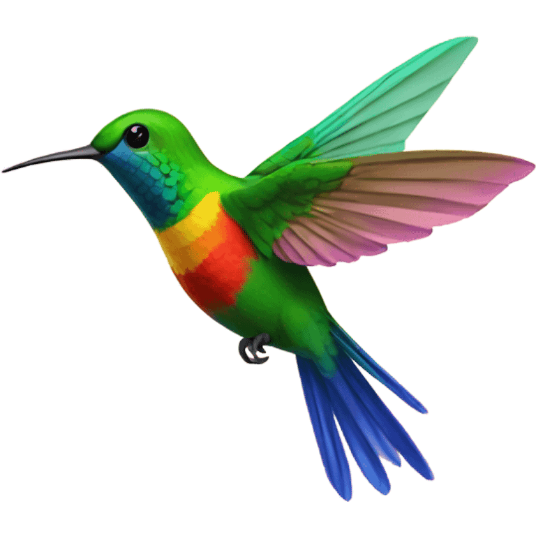 Colibrí de colores volando emoji