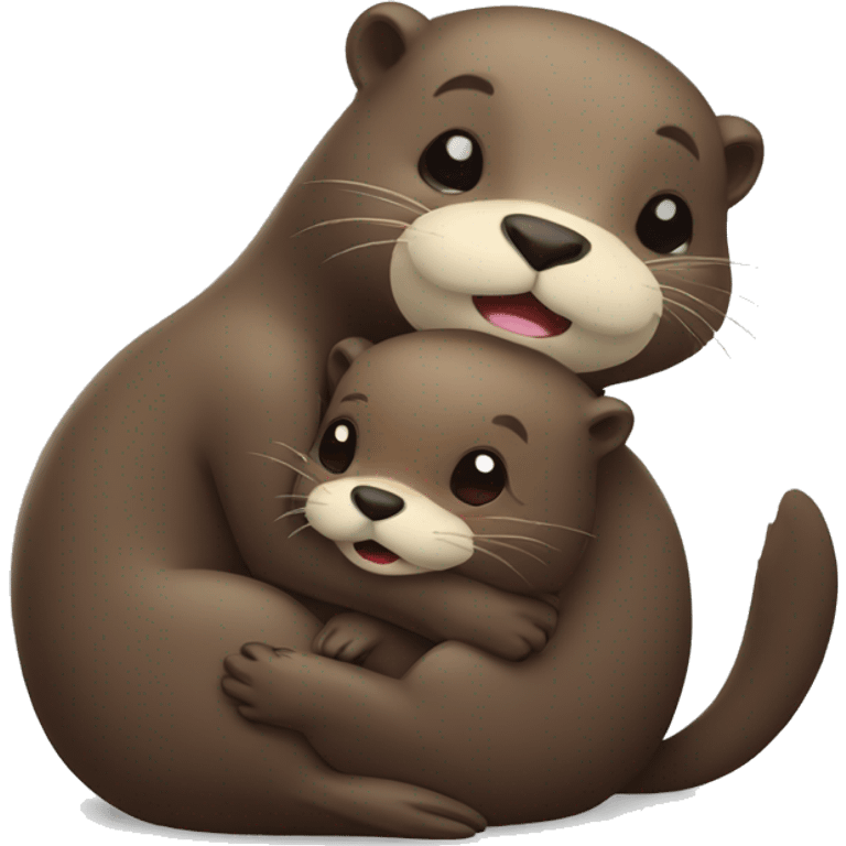 Otter hugs beaver emoji