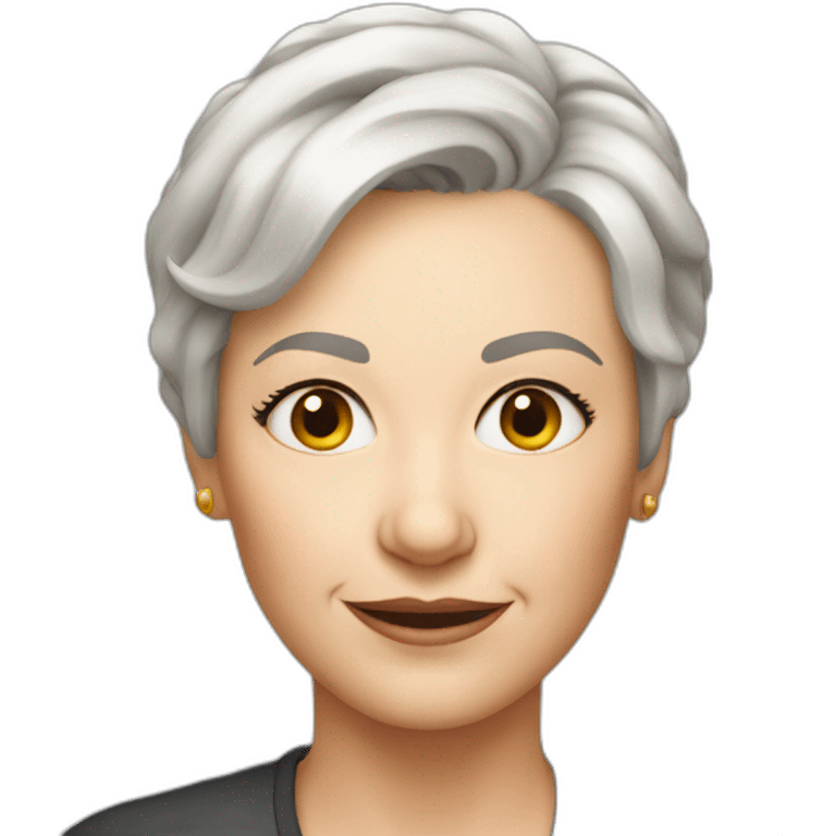 Older white women short cropped hair, hair emoji