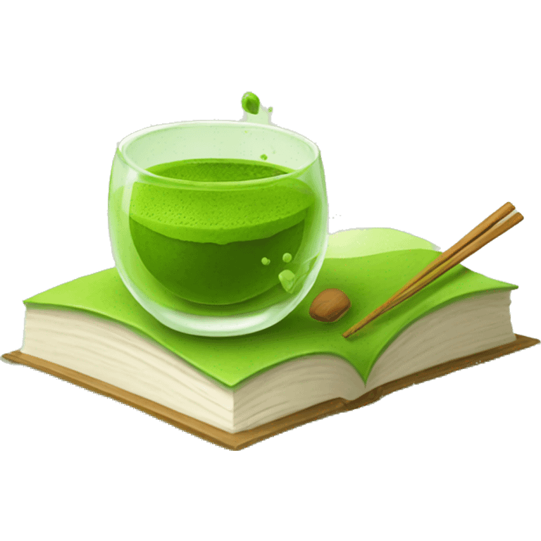 Matcha and book emoji