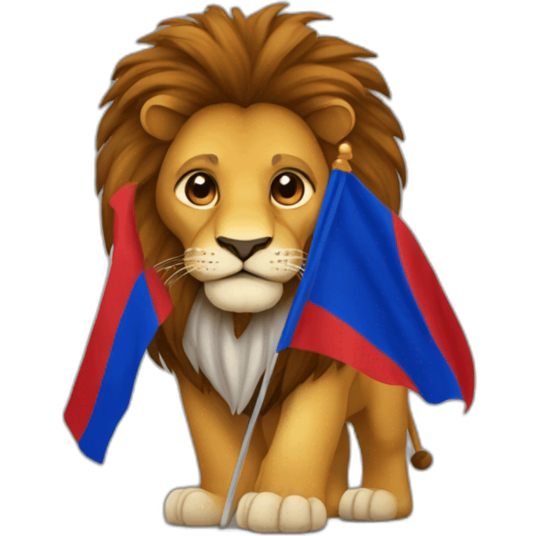 lion with an armenian flag emoji