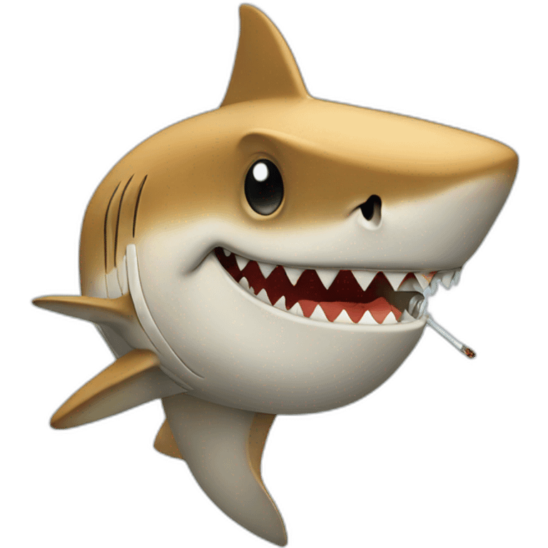 Shark smoking emoji