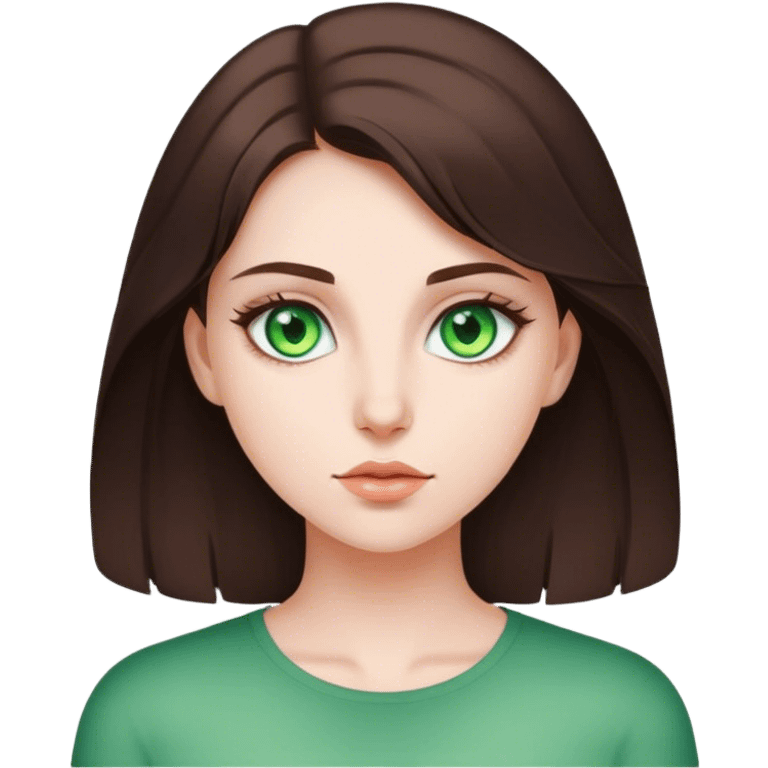 Brunette girl with green eyes emoji