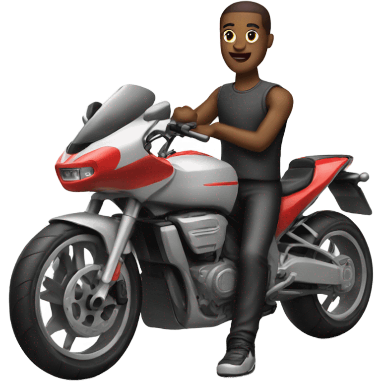 man with sports bike emoji