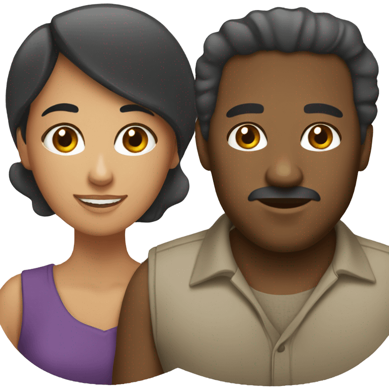 African American man and Hispanic women emoji