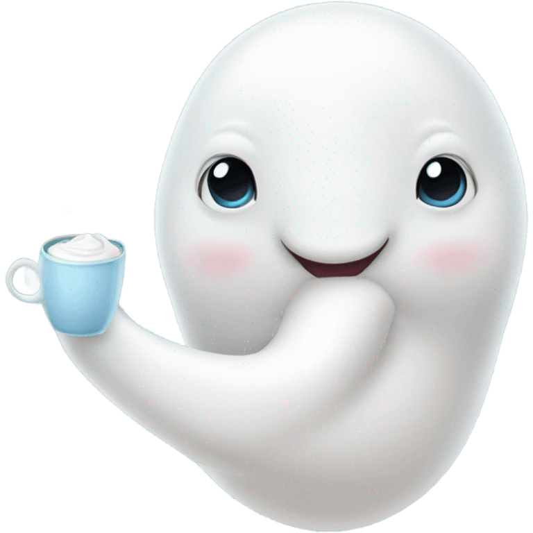 Beluga drinking coffee  emoji