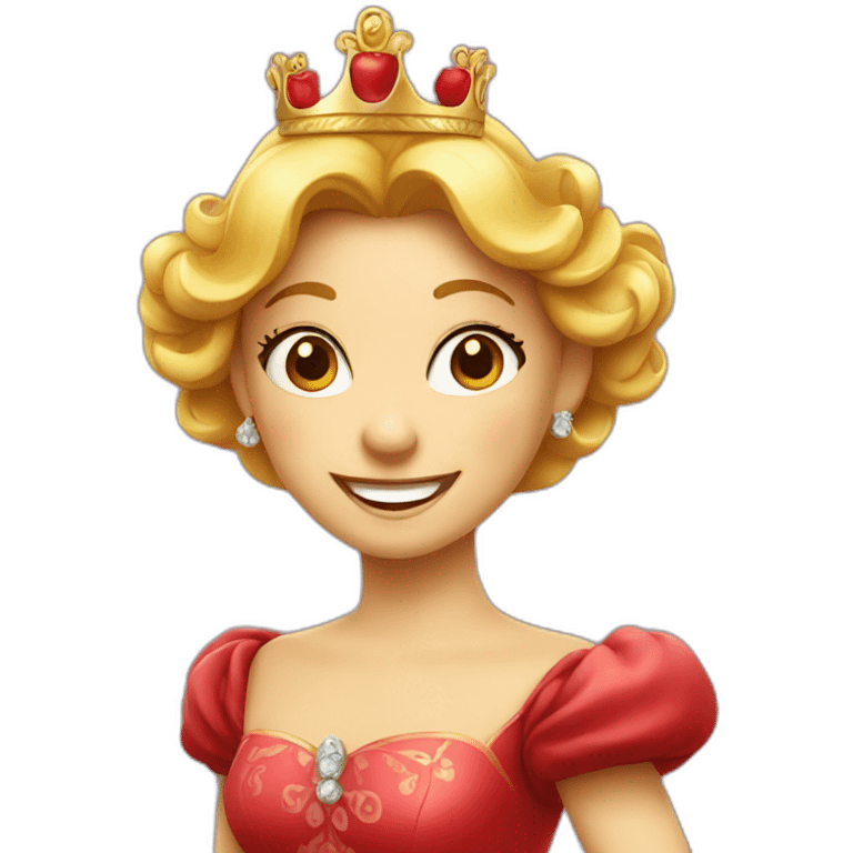 Happy red apple wearing princess dress emoji