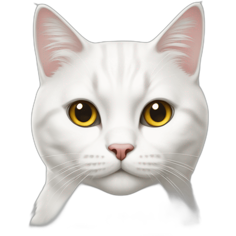 white scottish straight cat emoji