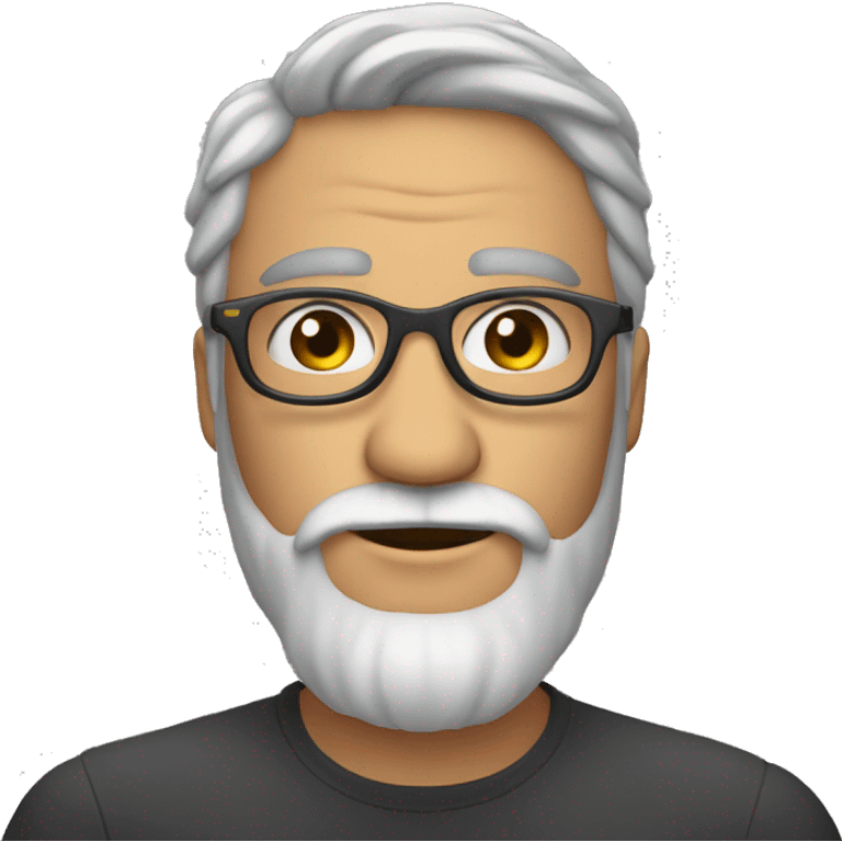 un hommbre sin perlo con lentes y barba emoji