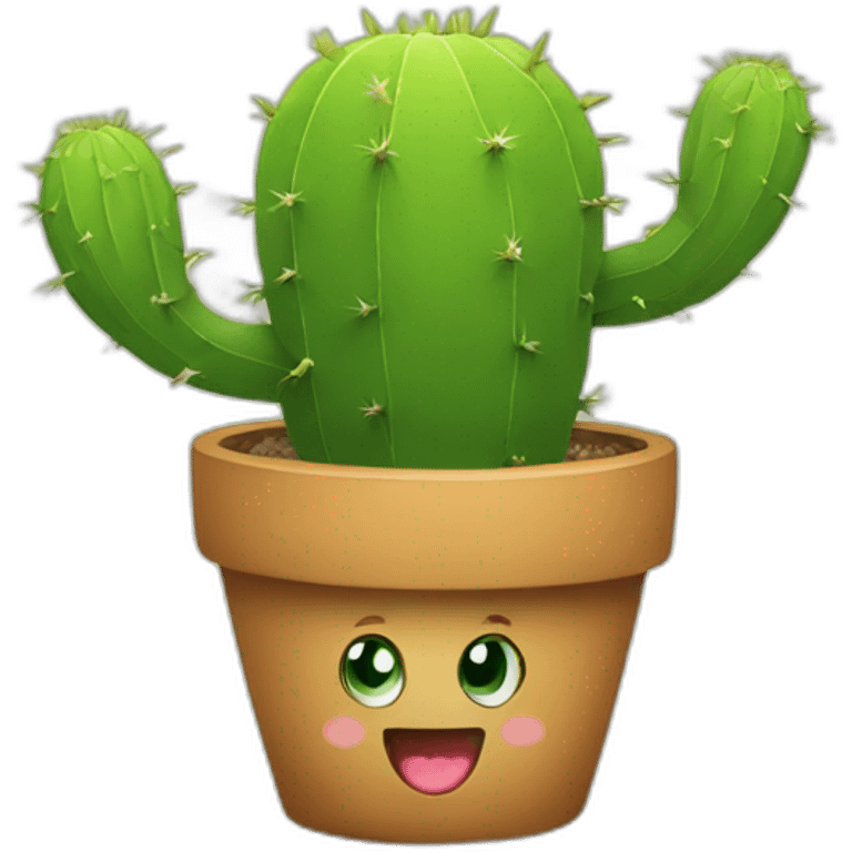 Happy cactus emoji